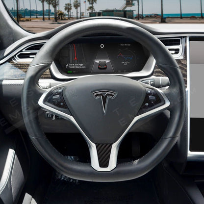 3M Carbon Fiber Tesla Steering Wheel Trim Decal Kit (4pcs) | MX 2015-'20