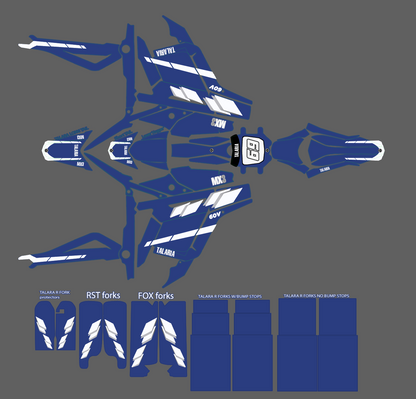 Yamaha Classic Blue for Talaria MX3 / Talaria R Mx4 / Decal set