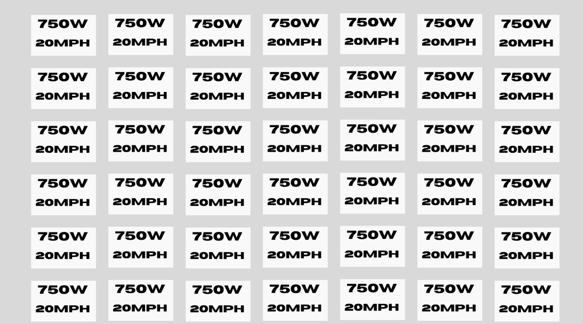 750w 20mph  1 sticker