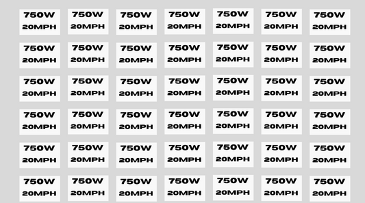 750w 20mph  1 sticker