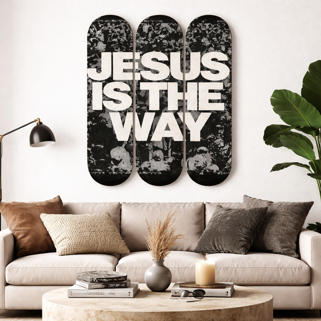 Jesus Is The Way 3-Piece Skateboard Wall Art | By Dessy Made It | For Faith & Home Decor