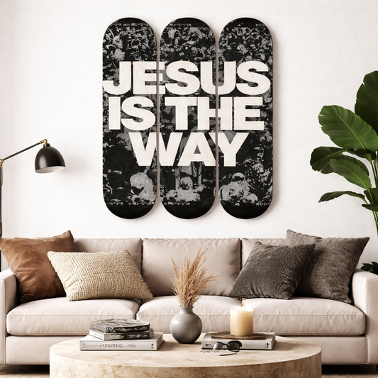 Jesus Is The Way 3-Piece Skateboard Wall Art | By Dessy Made It | For Faith & Home Decor