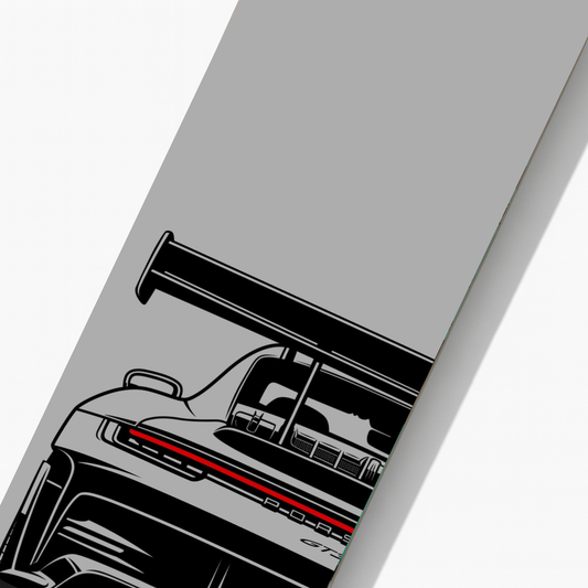 Gray Porsche Deck Skateboard Wall Art | By Dessy Made It | For Porsche & Automotive Fans
