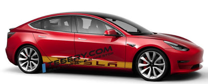Car Door Side Skirt Stripes Sill Sticker Body Decal for Tesla Model S/3/X/Y (2pcs/set)