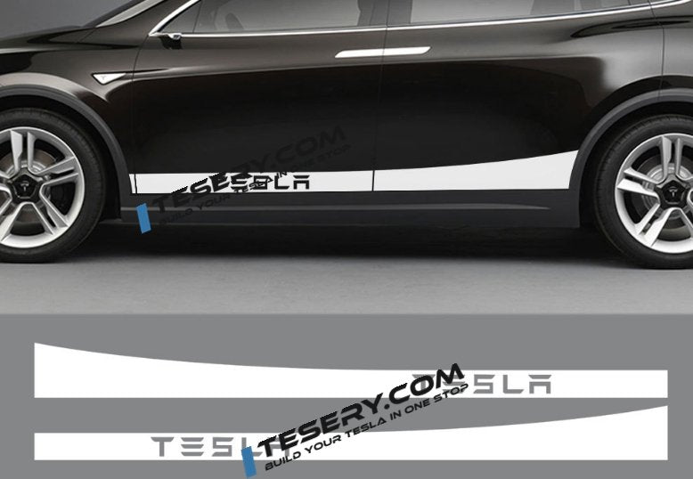 Car Door Side Skirt Stripes Sill Sticker Body Decal for Tesla Model S/3/X/Y (2pcs/set)