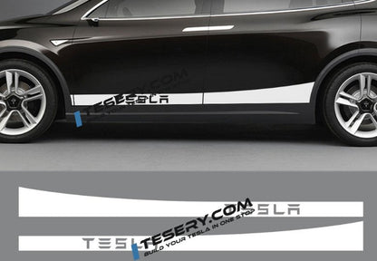 Car Door Side Skirt Stripes Sill Sticker Body Decal for Tesla Model S/3/X/Y (2pcs/set)
