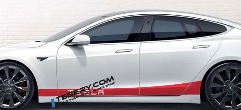 Car Door Side Skirt Stripes Sill Sticker Body Decal for Tesla Model S/3/X/Y (2pcs/set)