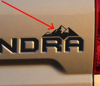 Premium Cast Matte Black Vinyl Decal Mountain for 2014-2025 Tundra Tailgate