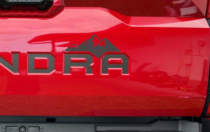 Premium Cast Matte Black Vinyl Decal Mountain for 2014-2025 Tundra Tailgate