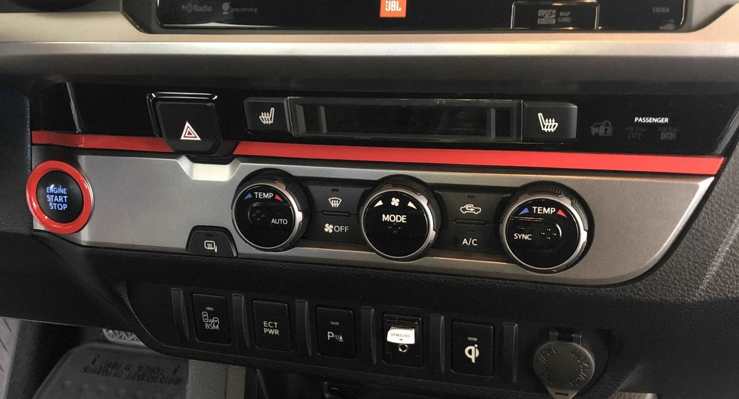 Premium Cast Red Vinyl Decals for 2016-2023 Tacoma Start/Stop Button Ring
