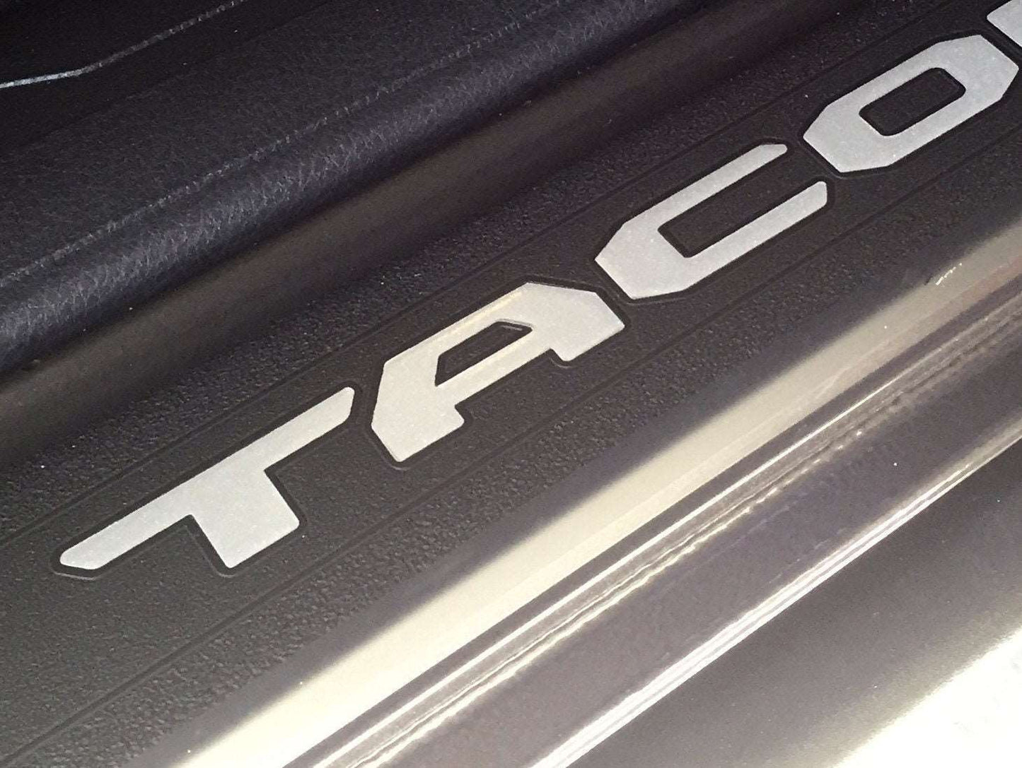 Premium Cast Vinyl Decal Letter Inserts for 2016-2023 Tacoma Front Door Sill Protectors x2