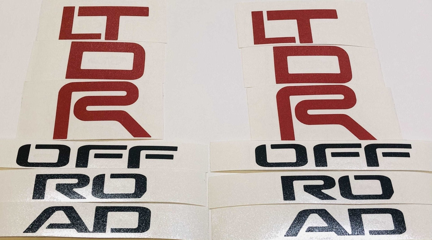 Premium Cast Vinyl Decal Letter Inlays for 2017-2025 4Runner TRD OFF ROAD C-Pillars