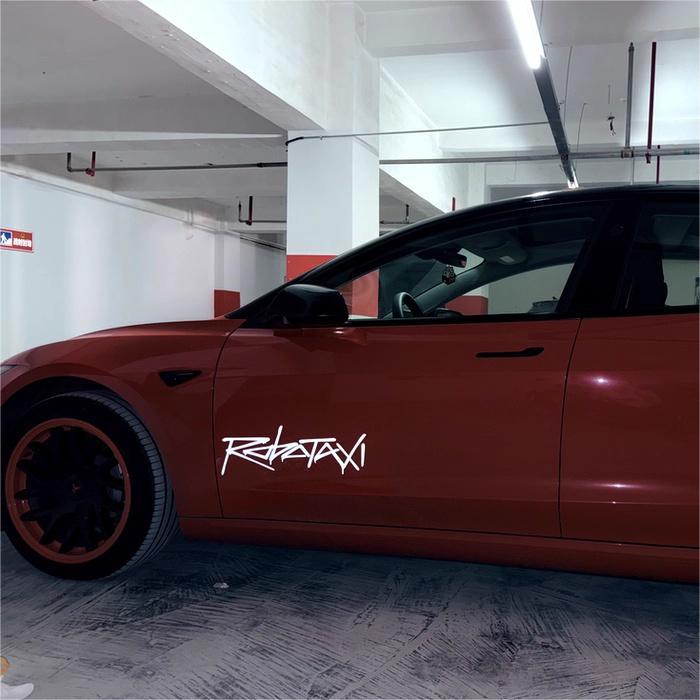Reflective Robotaxi Decal | Tesla Body & Window Waterproof PVC Sticker