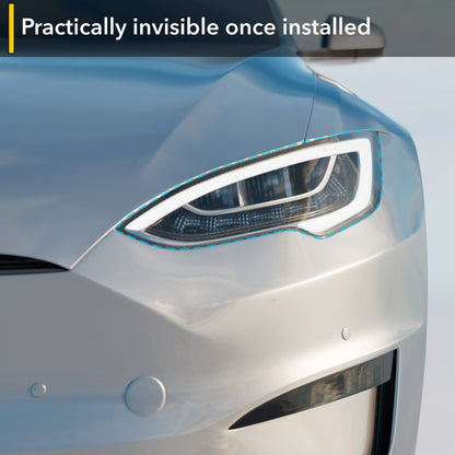 Tesla Model S Headlight Smoke Tint PPF | By TWRAPS | For Tesla Model S