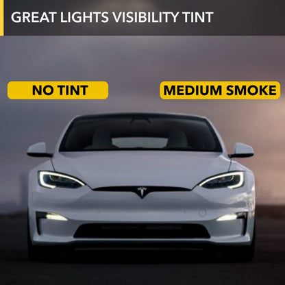 Tesla Model S Headlight Smoke Tint PPF | By TWRAPS | For Tesla Model S