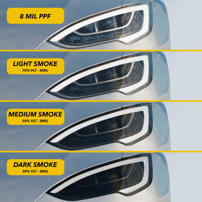 Tesla Model S Headlight Smoke Tint PPF | By TWRAPS | For Tesla Model S