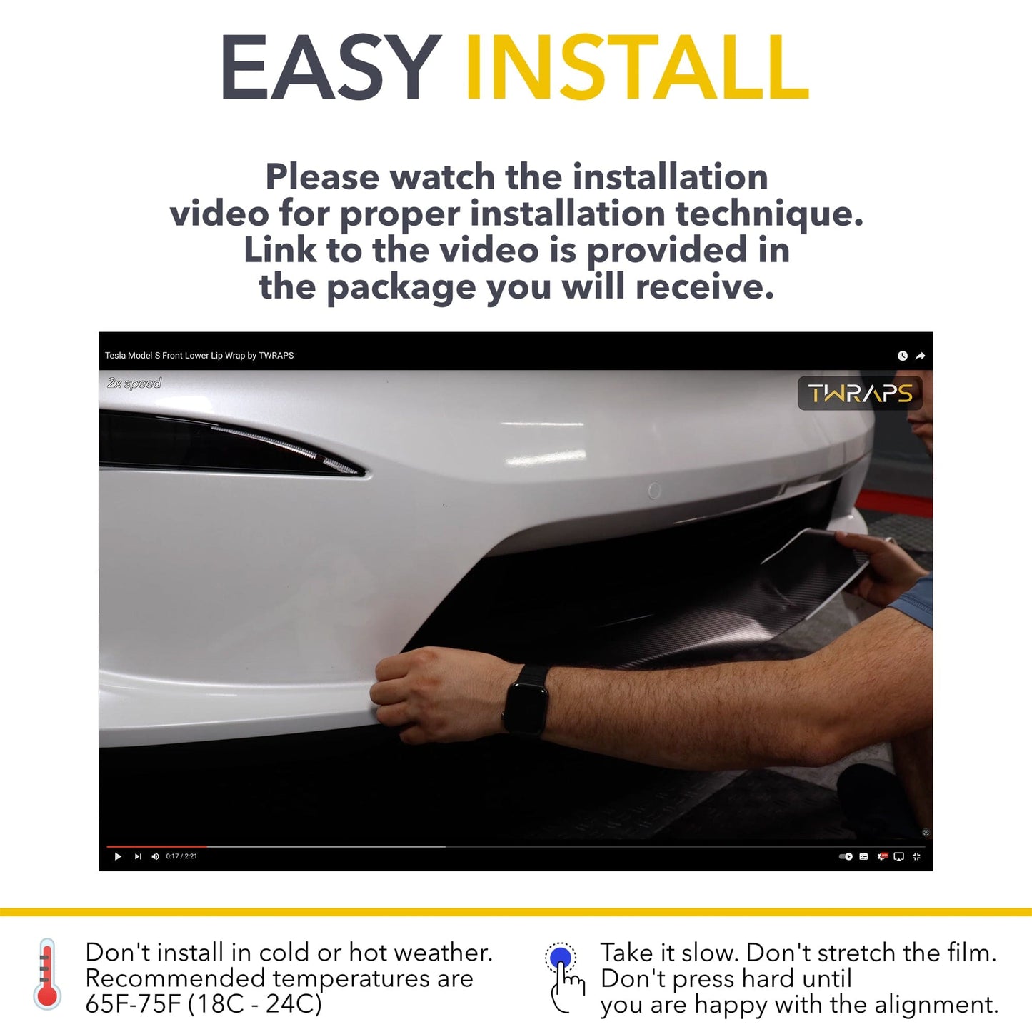 Front Lower Lip Wrap | Tesla Model X 2021-2026 - Chin Spoiler Vinyl Cover