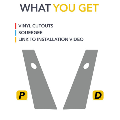 B Pillars Vinyl Wrap – Carbon Fiber Film | By TWRAPS | For Tesla Model 3 Highland 2024–2026