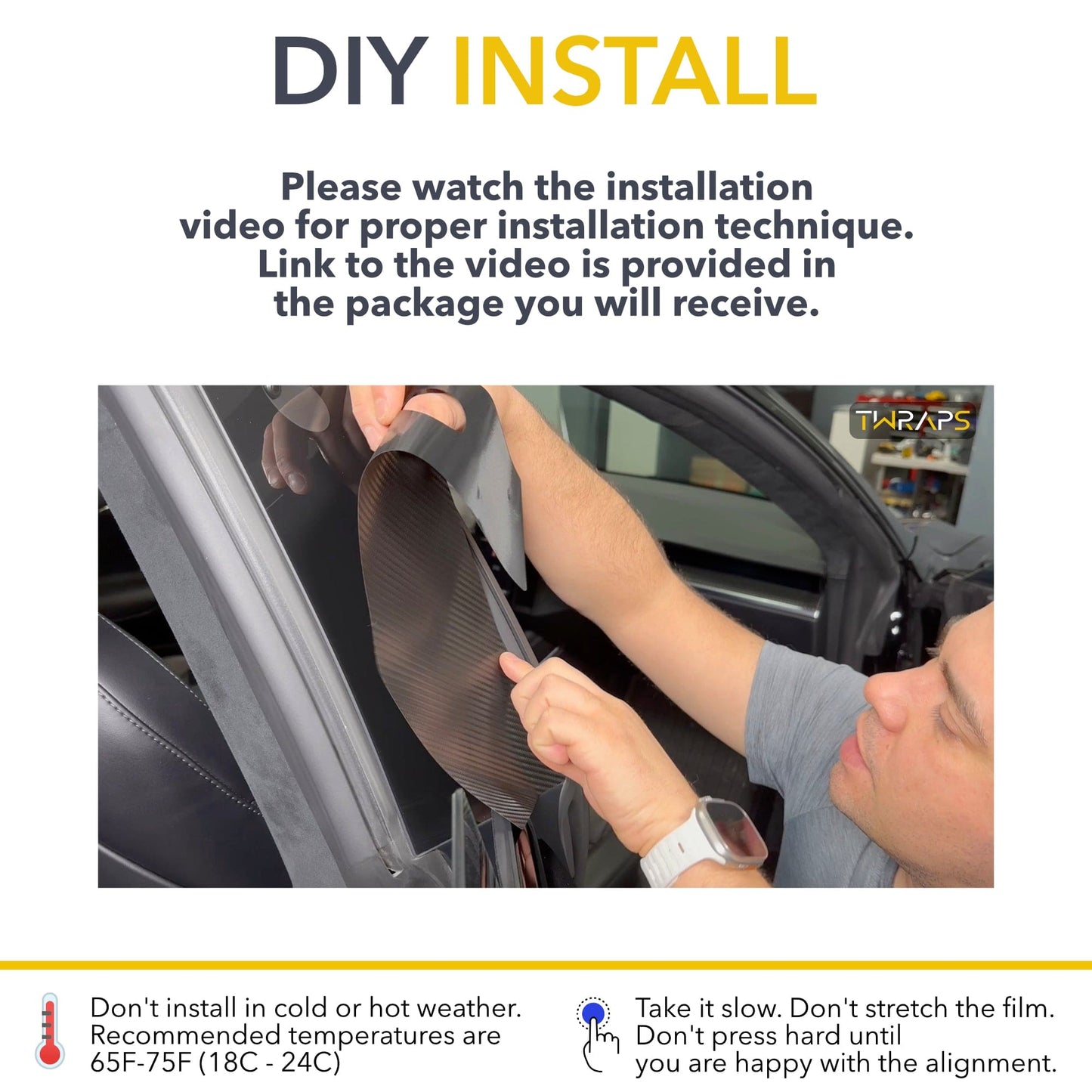 B Pillars Vinyl Wrap – Carbon Fiber Film | By TWRAPS | For Tesla Model 3 Highland 2024–2026