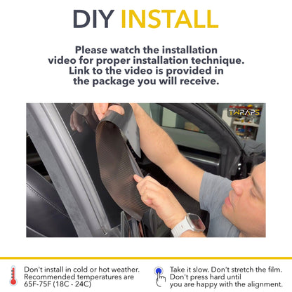 B Pillars Vinyl Wrap – Carbon Fiber Film | By TWRAPS | For Tesla Model 3 Highland 2024–2026