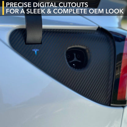 Tesla Charge Port Carbon Fiber Vinyl Wrap | By TWRAPS | For Tesla Model 3 Highland and Model Y Juniper