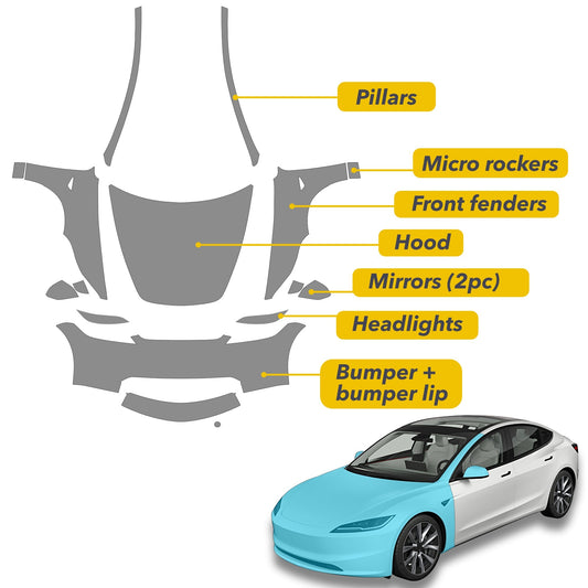 Full Front Paint Protection Film | for Tesla Model 3 Highland 2024-2026