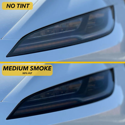 TWRAPS Headlights Smoke Tint PPF | By TWRAPS | For Tesla Model 3 Highland 2024-2026