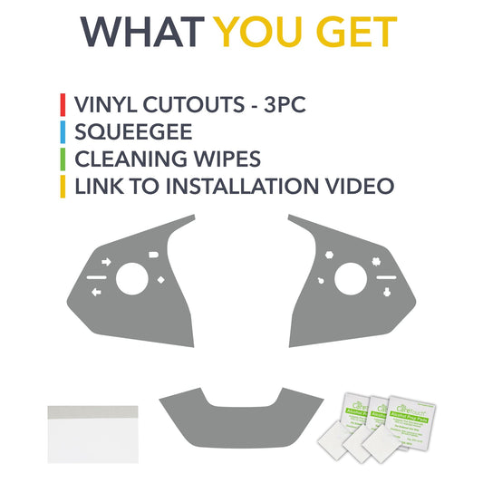 Steering Wheel Vinyl Wrap | Tesla Cybertruck - Carbon Fiber