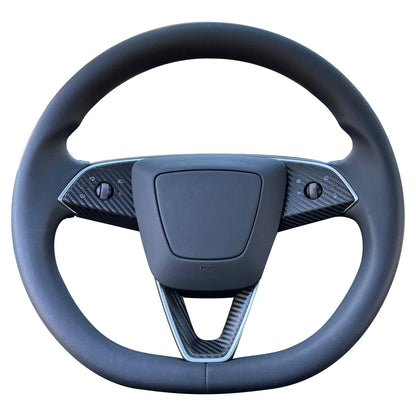 Tesla Model 3 Highland Steering Wheel - Carbon Fiber Vinyl Wrap | By TWRAPS | For Tesla Model 3 Highland