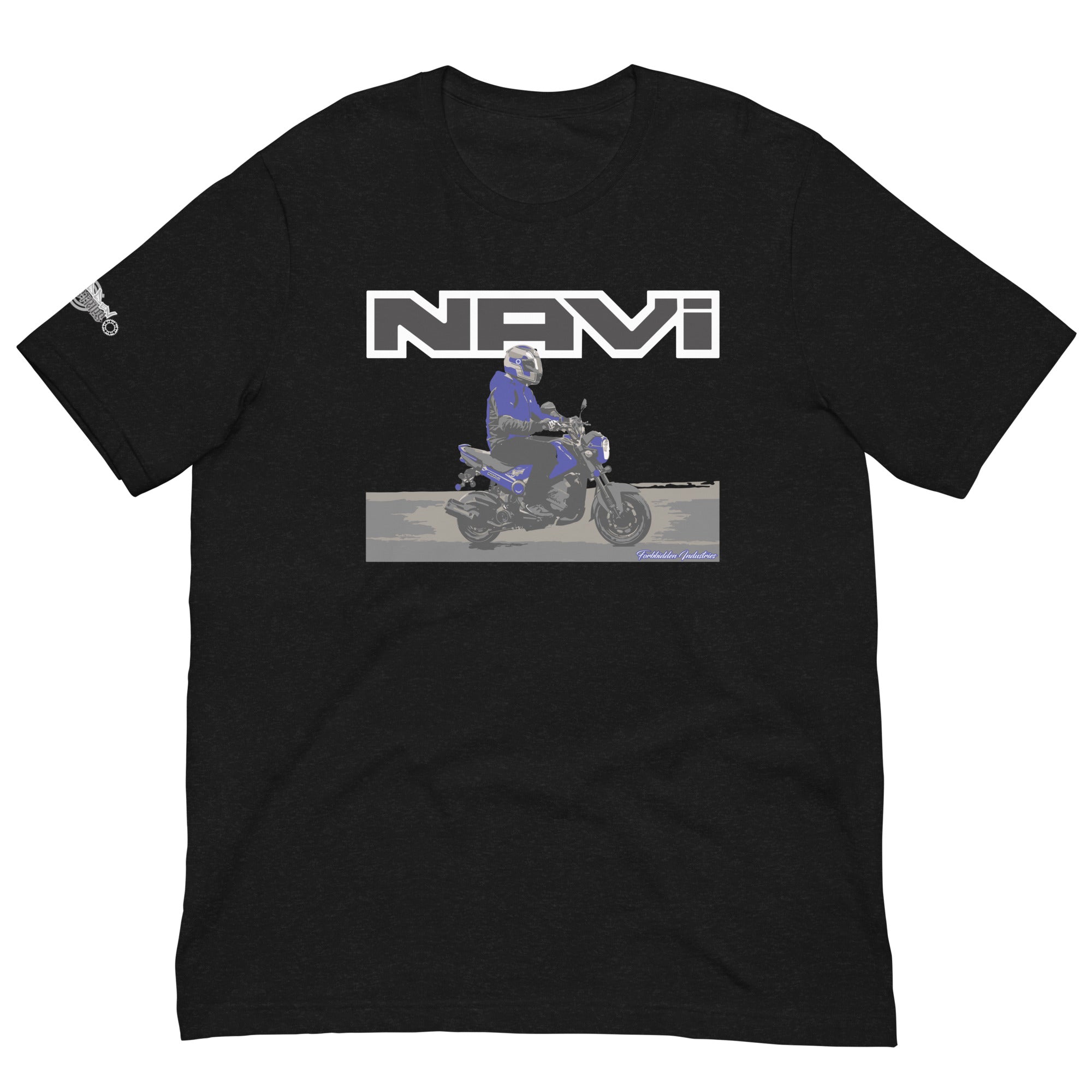Blue Honda Navi Motorcycle rolling t-shirt - Main Image